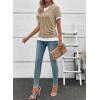 image:imageSHEWIN Womens Mock Layered Tops Casual Crewneck Short Sleeve Shirts Contrast Basic TeesLight Brown
