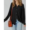 image:imageSHEWIN Womens Ribbed Knit Shacket Jacket Casual Long Sleeve Button Down Shirts Loose Sweater Tops Dressy Blouses with PocketBlack