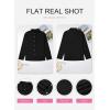 image:imageSHEWIN Womens Ribbed Knit Shacket Jacket Casual Long Sleeve Button Down Shirts Loose Sweater Tops Dressy Blouses with PocketBlack