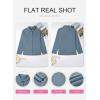 image:imageSHEWIN Womens Ribbed Knit Shacket Jacket Casual Long Sleeve Button Down Shirts Loose Sweater Tops Dressy Blouses with PocketDusk Blue