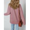 image:imageSHEWIN Womens Ribbed Knit Shacket Jacket Casual Long Sleeve Button Down Shirts Loose Sweater Tops Dressy Blouses with PocketFushia