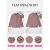 image:imageSHEWIN Womens Ribbed Knit Shacket Jacket Casual Long Sleeve Button Down Shirts Loose Sweater Tops Dressy Blouses with PocketFushia