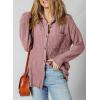 image:imageSHEWIN Womens Ribbed Knit Shacket Jacket Casual Long Sleeve Button Down Shirts Loose Sweater Tops Dressy Blouses with PocketFushia