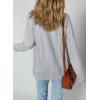 image:imageSHEWIN Womens Ribbed Knit Shacket Jacket Casual Long Sleeve Button Down Shirts Loose Sweater Tops Dressy Blouses with PocketLight Grey