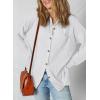 image:imageSHEWIN Womens Ribbed Knit Shacket Jacket Casual Long Sleeve Button Down Shirts Loose Sweater Tops Dressy Blouses with PocketWhite