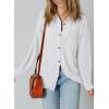 image:imageSHEWIN Womens Ribbed Knit Shacket Jacket Casual Long Sleeve Button Down Shirts Loose Sweater Tops Dressy Blouses with PocketWhite