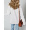image:imageSHEWIN Womens Ribbed Knit Shacket Jacket Casual Long Sleeve Button Down Shirts Loose Sweater Tops Dressy Blouses with PocketWhite