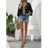 image:imageSHEWIN Womens Summer Tops Casual Floral Print Deep V Neck 34 Sleeve Blouses Dressy Boho Vacation Tunic TopsBlack