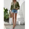 image:imageSHEWIN Womens Summer Tops Casual Floral Print Deep V Neck 34 Sleeve Blouses Dressy Boho Vacation Tunic TopsGreen