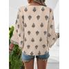 image:imageSHEWIN Womens Summer Tops Casual Floral Print Deep V Neck 34 Sleeve Blouses Dressy Boho Vacation Tunic TopsKhaki