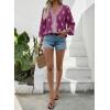 image:imageSHEWIN Womens Summer Tops Casual Floral Print Deep V Neck 34 Sleeve Blouses Dressy Boho Vacation Tunic TopsPurple