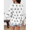 image:imageSHEWIN Womens Summer Tops Casual Floral Print Deep V Neck 34 Sleeve Blouses Dressy Boho Vacation Tunic TopsWhite
