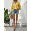 image:imageSHEWIN Womens Summer Tops Casual Floral Print Deep V Neck 34 Sleeve Blouses Dressy Boho Vacation Tunic TopsYellow