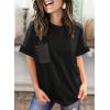 image:imageSHEWIN Womens Summer Tops Short Sleeve TShirts Crew Neck Casual Solid Basic Tees 2026 ClothesA Black