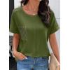 image:imageSHEWIN Womens Summer Tops Short Sleeve TShirts Crew Neck Casual Solid Basic Tees 2026 ClothesA Green