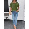 image:imageSHEWIN Womens Summer Tops Short Sleeve TShirts Crew Neck Casual Solid Basic Tees 2026 ClothesA Green