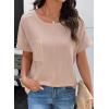 image:imageSHEWIN Womens Summer Tops Short Sleeve TShirts Crew Neck Casual Solid Basic Tees 2026 ClothesA Khaki