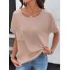 image:imageSHEWIN Womens Summer Tops Short Sleeve TShirts Crew Neck Casual Solid Basic Tees 2026 ClothesA Khaki