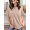 image:imageSHEWIN Womens Summer Tops Short Sleeve TShirts Crew Neck Casual Solid Basic Tees 2026 ClothesA Khaki