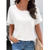 image:imageSHEWIN Womens Summer Tops Short Sleeve TShirts Crew Neck Casual Solid Basic Tees 2026 ClothesA White