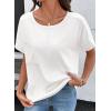 image:imageSHEWIN Womens Summer Tops Short Sleeve TShirts Crew Neck Casual Solid Basic Tees 2026 ClothesA White