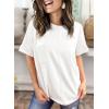 image:imageSHEWIN Womens Summer Tops Short Sleeve TShirts Crew Neck Casual Solid Basic Tees 2026 ClothesA White