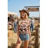 image:imageSHEWIN Womens Summer Tops Short Sleeve TShirts Western Graphic Crew Neck Casual Cute Tees 2026 ClothesA Brown