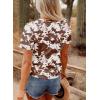 image:imageSHEWIN Womens Summer Tops Short Sleeve TShirts Western Graphic Crew Neck Casual Cute Tees 2026 ClothesA Brown
