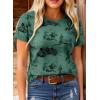 image:imageSHEWIN Womens Summer Tops Short Sleeve TShirts Western Graphic Crew Neck Casual Cute Tees 2026 ClothesA Green