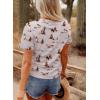 image:imageSHEWIN Womens Summer Tops Short Sleeve TShirts Western Graphic Crew Neck Casual Cute Tees 2026 ClothesA Grey