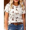 image:imageSHEWIN Womens Summer Tops Short Sleeve TShirts Western Graphic Crew Neck Casual Cute Tees 2026 ClothesA White