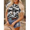 image:imageSHEWIN Womens Summer Tops Short Sleeve TShirts Western Graphic Crew Neck Casual Cute Tees 2026 ClothesB Black