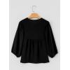 image:imageSHEWIN Womens Tops 34 Sleeves Blouse Babydoll Dressy Casual Top Elegant Bow Tie Loose Ladies Shirts 2026A Black