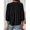image:imageSHEWIN Womens Tops 34 Sleeves Blouse Babydoll Dressy Casual Top Elegant Bow Tie Loose Ladies Shirts 2026A Black