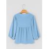 image:imageSHEWIN Womens Tops 34 Sleeves Blouse Babydoll Dressy Casual Top Elegant Bow Tie Loose Ladies Shirts 2026A Blue