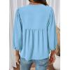 image:imageSHEWIN Womens Tops 34 Sleeves Blouse Babydoll Dressy Casual Top Elegant Bow Tie Loose Ladies Shirts 2026A Blue