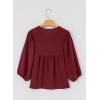 image:imageSHEWIN Womens Tops 34 Sleeves Blouse Babydoll Dressy Casual Top Elegant Bow Tie Loose Ladies Shirts 2026A Burgundy