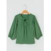 image:imageSHEWIN Womens Tops 34 Sleeves Blouse Babydoll Dressy Casual Top Elegant Bow Tie Loose Ladies Shirts 2026A Green