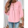 image:imageSHEWIN Womens Tops 34 Sleeves Blouse Babydoll Dressy Casual Top Elegant Bow Tie Loose Ladies Shirts 2026A Pink