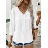 image:imageSHEWIN Womens Tops 34 Sleeves Blouse Babydoll Dressy Casual Top Elegant Bow Tie Loose Ladies Shirts 2026A White