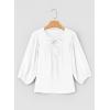 image:imageSHEWIN Womens Tops 34 Sleeves Blouse Babydoll Dressy Casual Top Elegant Bow Tie Loose Ladies Shirts 2026A White
