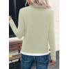image:imageSHEWIN Womens Tops Casual Crewneck Color Block Long Sleeve Shirts Fall Fashion Basic Tees Slim FitMeadow Mist Green