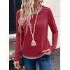 image:imageSHEWIN Womens Tops Casual Crewneck Color Block Long Sleeve Shirts Fall Fashion Basic Tees Slim FitRacing Red