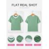 image:imageSHEWIN Womens Tops Casual Crewneck Color Block Short Sleeve Mock Double Layer TShirt Summer Outfits for Women 2026Grass Green