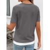 image:imageSHEWIN Womens Tops Casual Crewneck Color Block Short Sleeve Mock Double Layer TShirt Summer Outfits for Women 2026Medium Grey