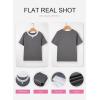 image:imageSHEWIN Womens Tops Casual Crewneck Color Block Short Sleeve Mock Double Layer TShirt Summer Outfits for Women 2026Medium Grey
