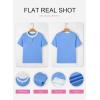 image:imageSHEWIN Womens Tops Casual Crewneck Color Block Short Sleeve Mock Double Layer TShirt Summer Outfits for Women 2026Sky Blue