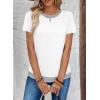image:imageSHEWIN Womens Tops Casual Crewneck Color Block Short Sleeve Mock Double Layer TShirt Summer Outfits for Women 2026White
