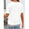 image:imageSHEWIN Womens Tops Casual Crewneck Color Block Short Sleeve Mock Double Layer TShirt Summer Outfits for Women 2026White