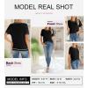 image:imageSHEWIN Womens Tops Trendy Short Sleeve Shirts Crewneck Lightweight Knit Sweater Top Business Casual OutfitsA Black